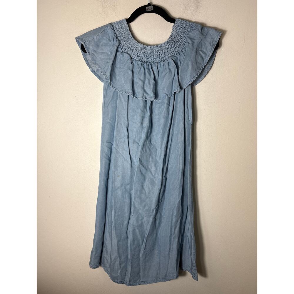 Collection Pimkie Light Blue Chambry Off The Shoulder Knee Length Dress sz M
